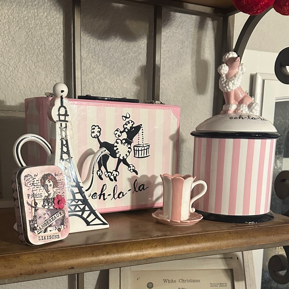 Department 56 Pink and White French 5 Piece Bedroom Set